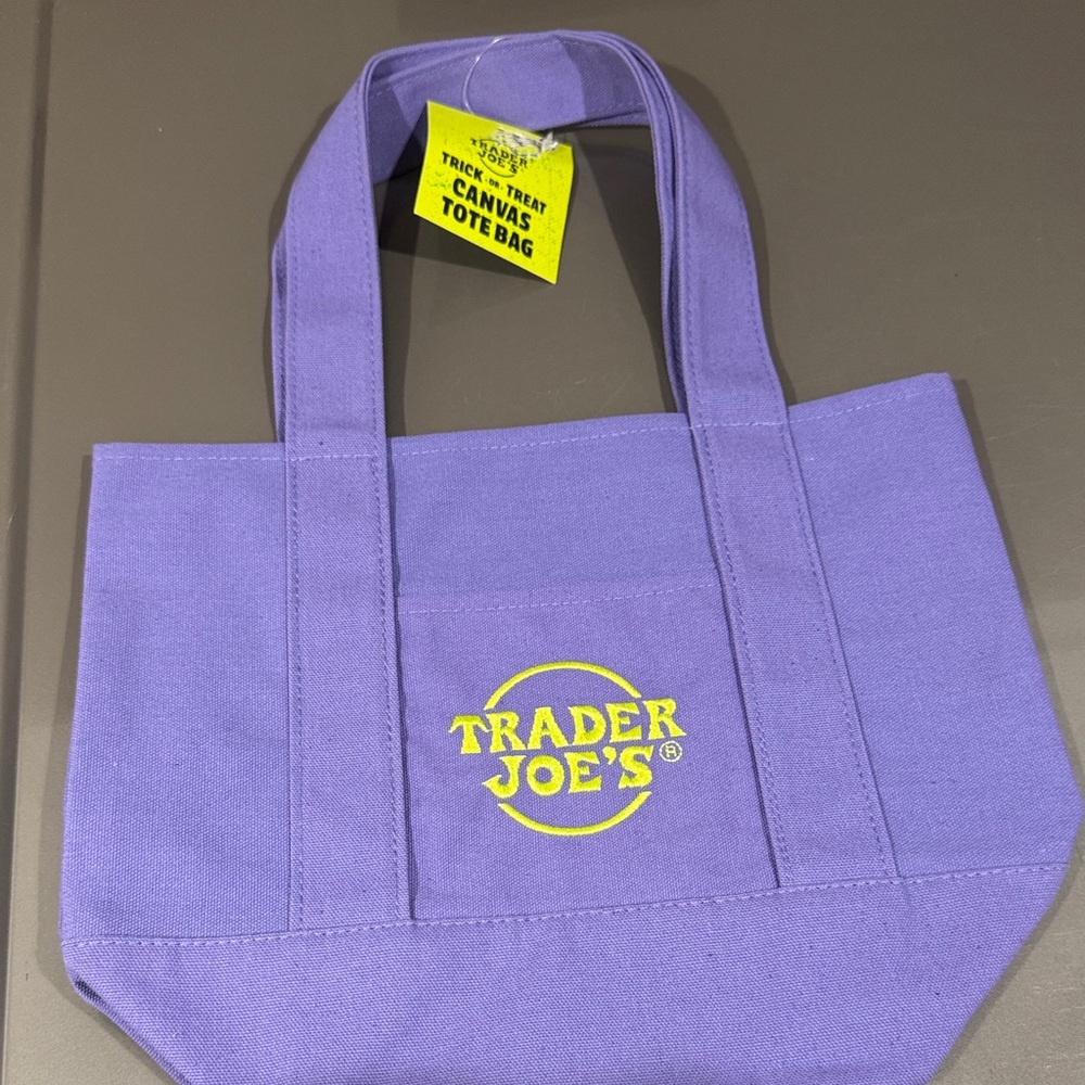Trader Joe's Purple Canvas Tote Bag